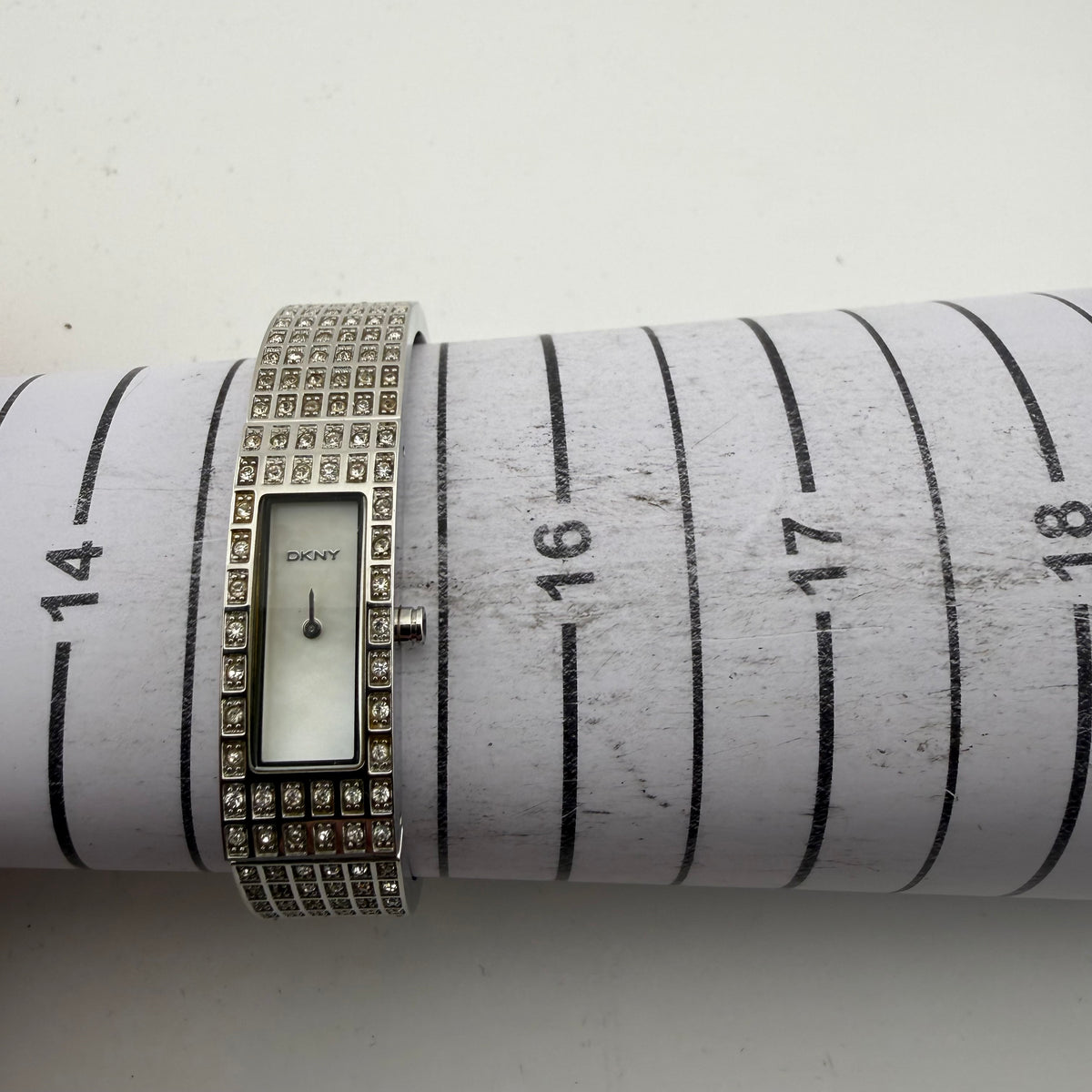 DKNY Ladies Silver Tone Crystal Set Bracelet Quartz Watch Fully Tested and Working- £35.00