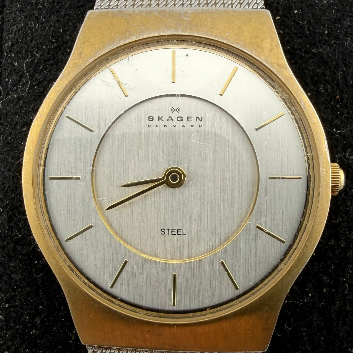 Skagen Denmark Vintage Style Two Tone Quartz Mesh Bracelet Watch Fully Tested and - £20.00