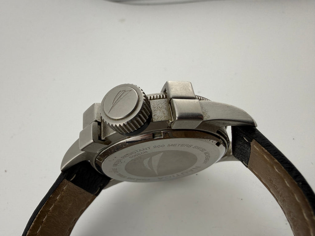 Nautica Swiss Movement 200M Chronograph White Dial Pilot Style Men’s Watch 54mm- £80.00