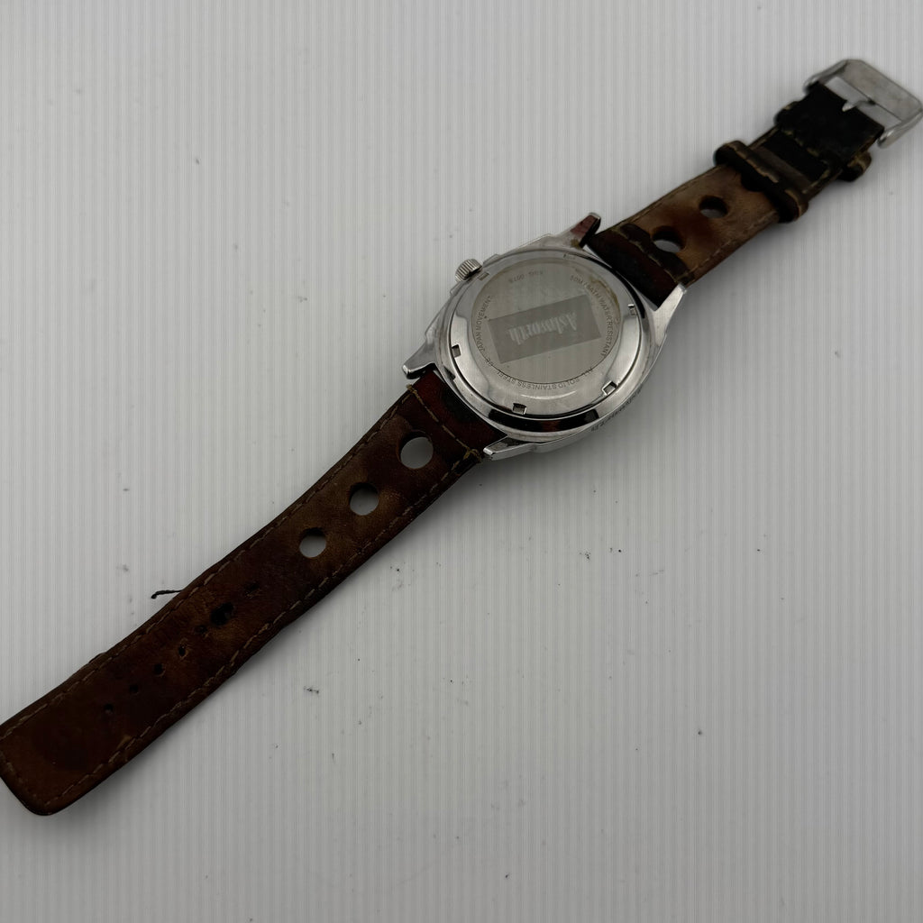 Ashworth Retro Style Blue Dial Quartz Watch 47mm Leather Strap (Fully Tested and working)- £30.00