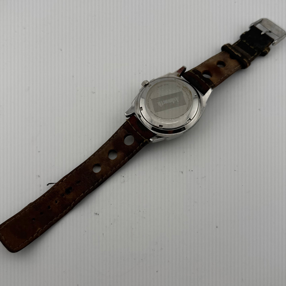 Ashworth Retro Style Blue Dial Quartz Watch 47mm Leather Strap (Fully Tested and working)- £30.00