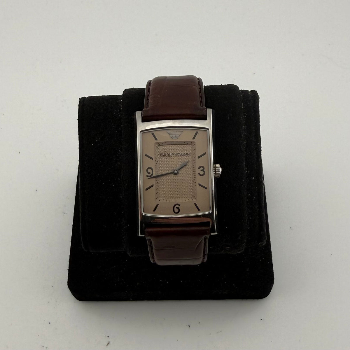 Emporio Armani AR-0148 Mens Rectangular Champagne Dial Watch Fully Tested and Working- £35.00