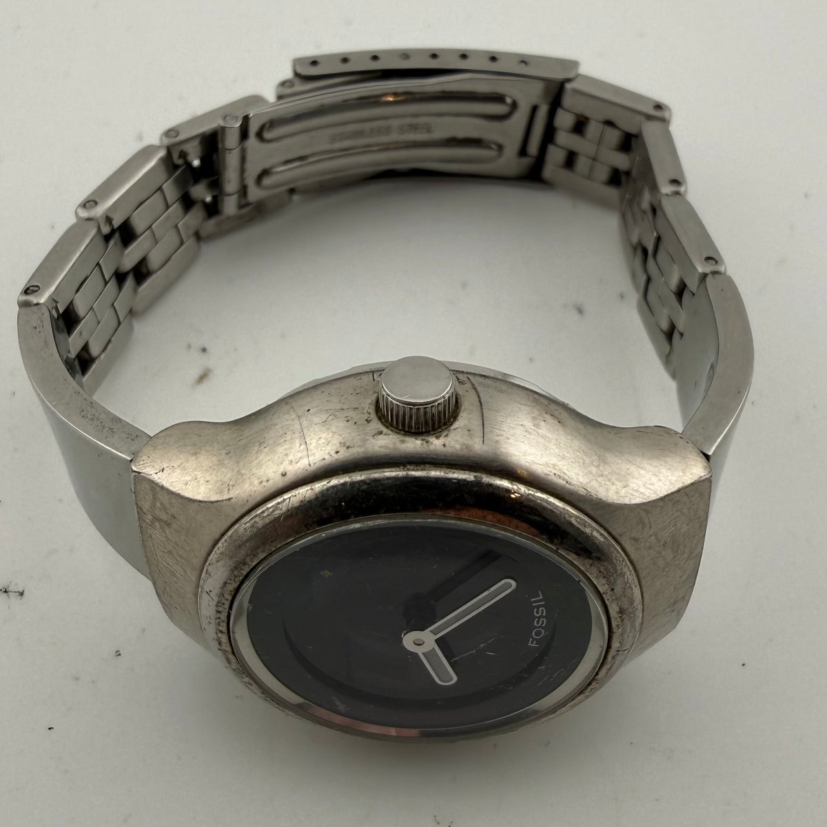Fossil Ladies Black Dial Stainless Steel Quartz Bracelet Watch Fully Tested and Working- £28.00