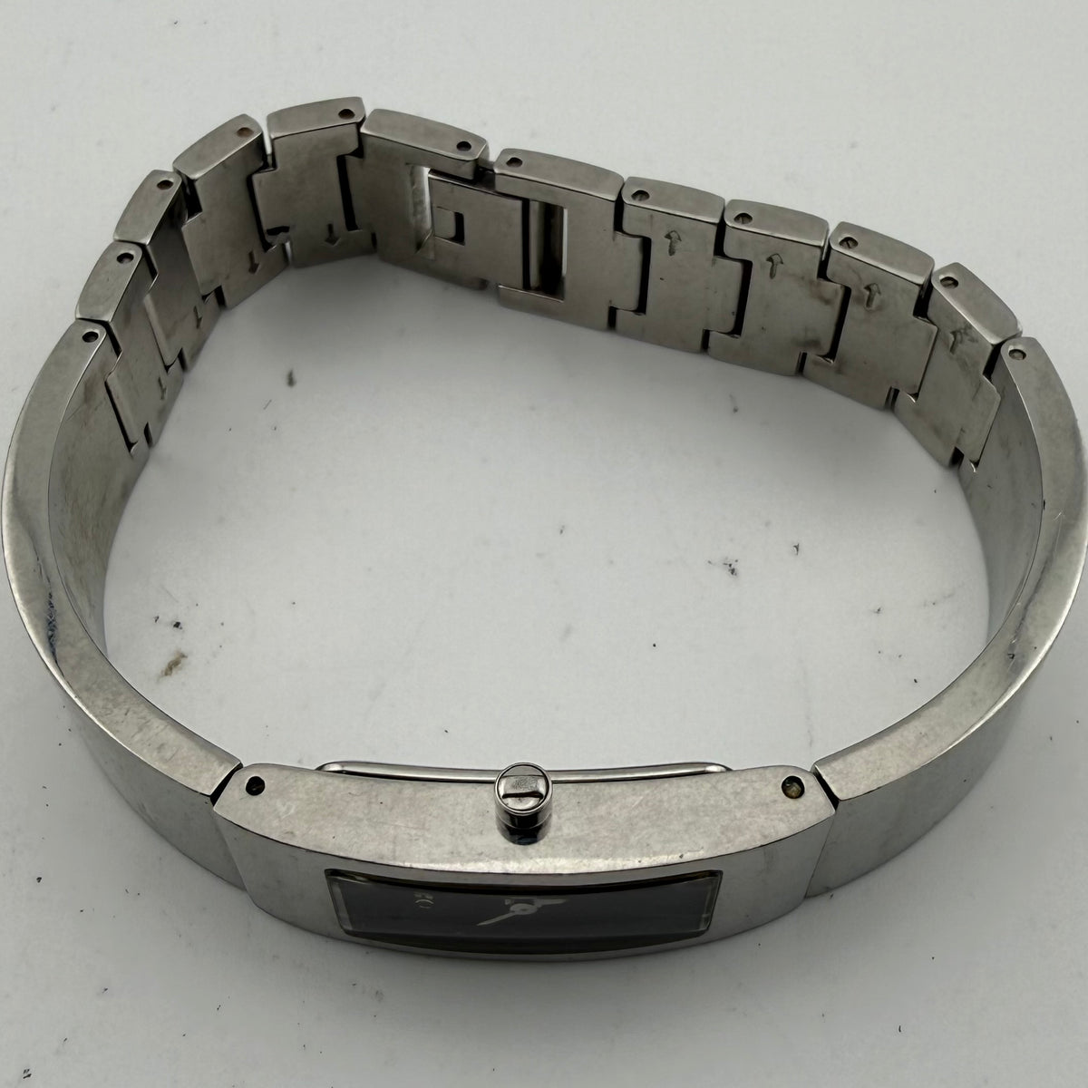 DKNY Ladies Silver Tone Black Dial Bangle Bracelet Quartz Watch Fully Tested and Working- £20.00