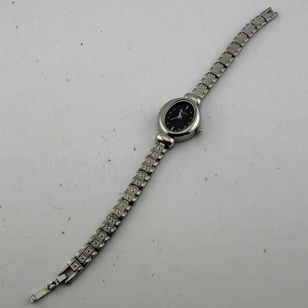 Constant Ladies Silver Tone Black Dial Quartz Bracelet Watch Fully Tested and  Working- £15.00