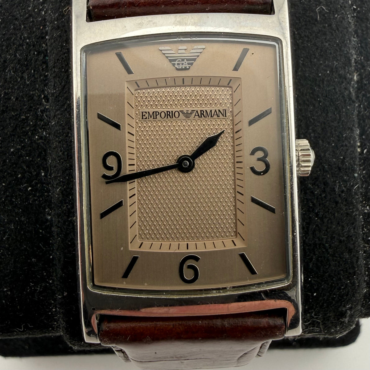 Emporio Armani AR-0148 Mens Rectangular Champagne Dial Watch Fully Tested and Working- £35.00