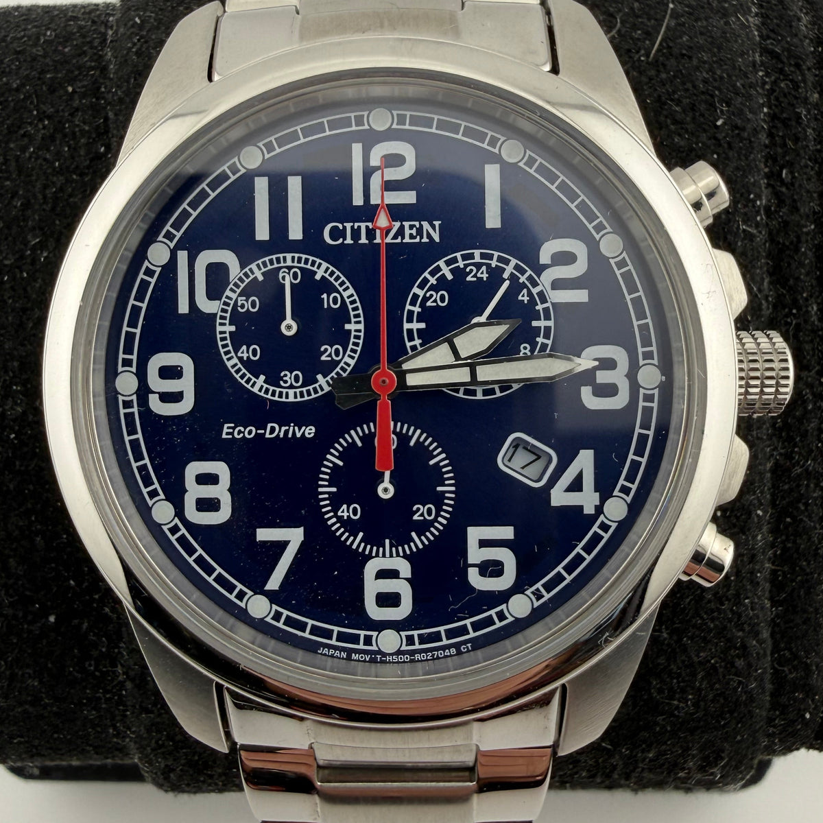 Citizen Eco-Drive H500 Chronograph Blue Dial Stainless Steel 44mm Boxed (Fully Tested and working)- £130.00