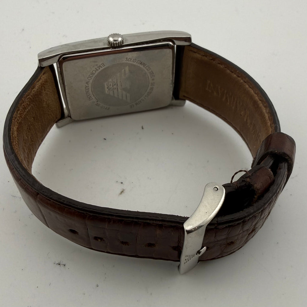 Emporio Armani AR-0148 Mens Rectangular Champagne Dial Watch Fully Tested and Working- £35.00