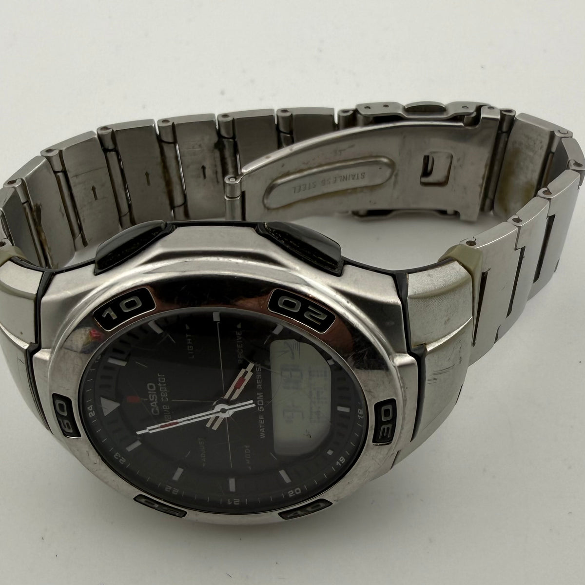 Casio Wave Ceptor WVA-105H 2768 Ana-Digi Radio Controlled 50M Watch Fully Tested and Working- £30.00