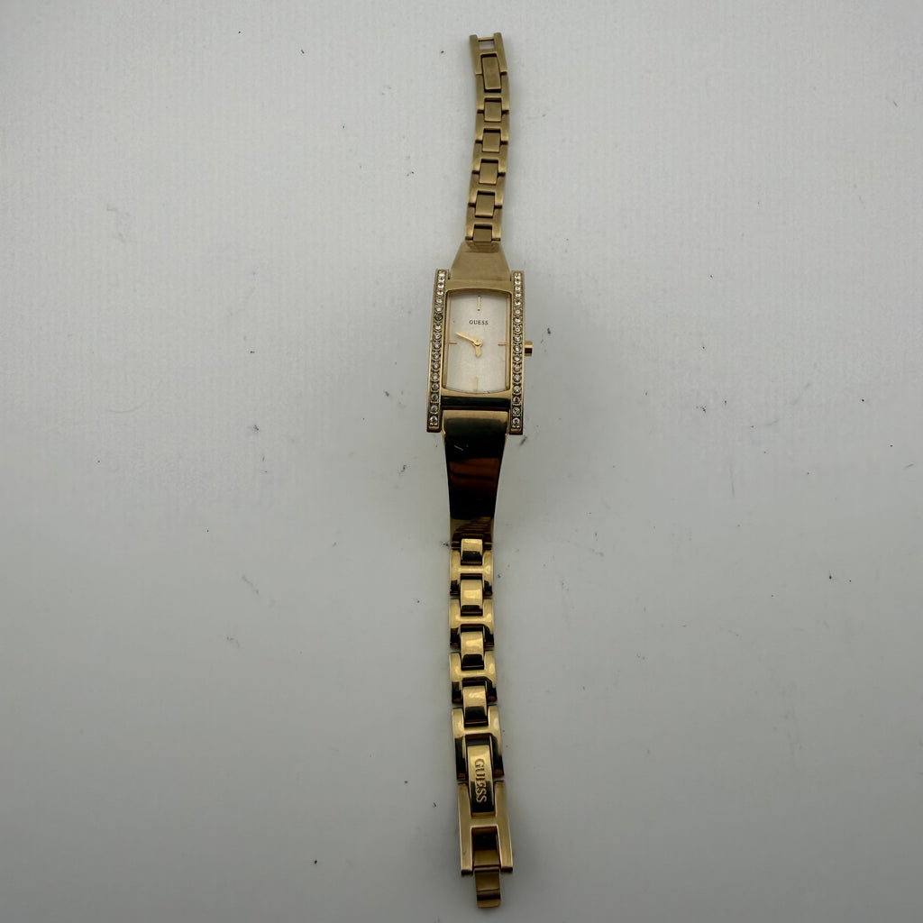 GUESS Ladies Gold Tone Crystal Set Rectangular Bracelet Watch Fully Tested and Working- £35.00