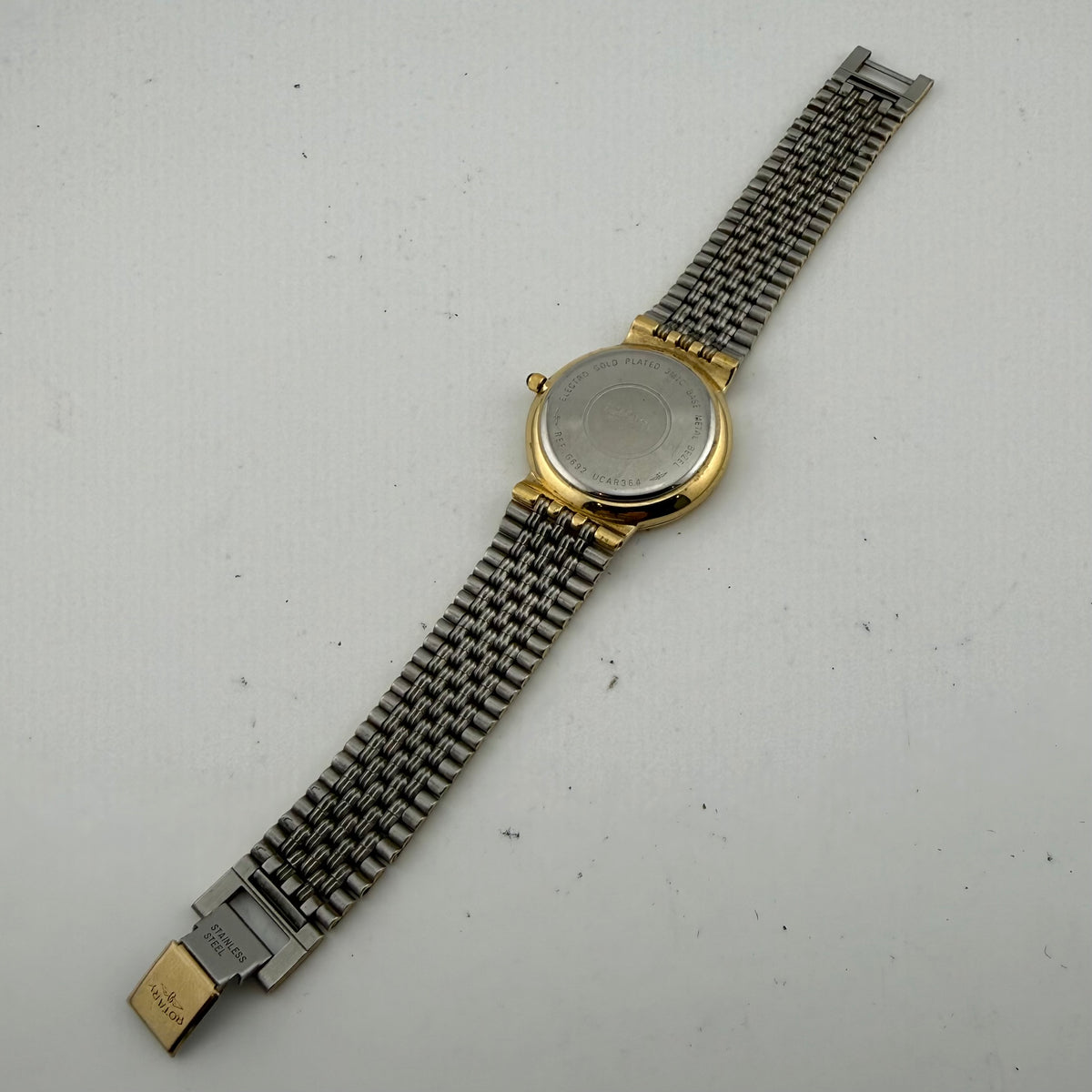 Rotary Gents Gold Plated Day Date Quartz Bracelet Watch G692 Fully Tested and Working- £35.00