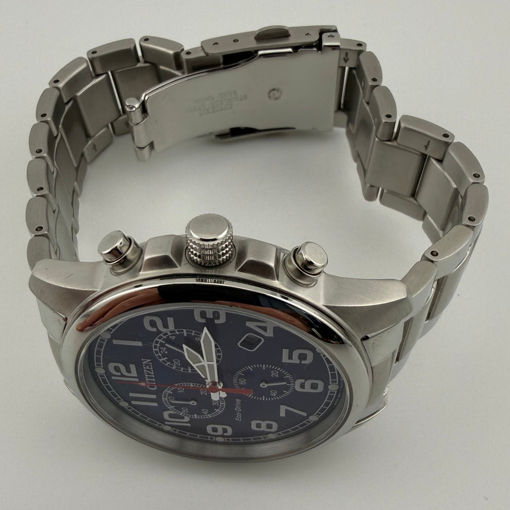 Citizen Eco-Drive H500 Chronograph Blue Dial Stainless Steel 44mm Boxed (Fully Tested and working)- £130.00