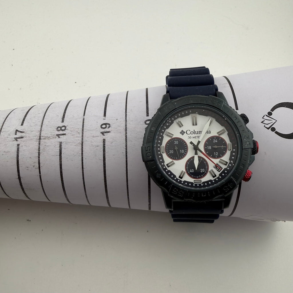 Columbia Peak Patrol Gents Chronograph 50M Black Blue Watch Fully Tested and Working- £40.00