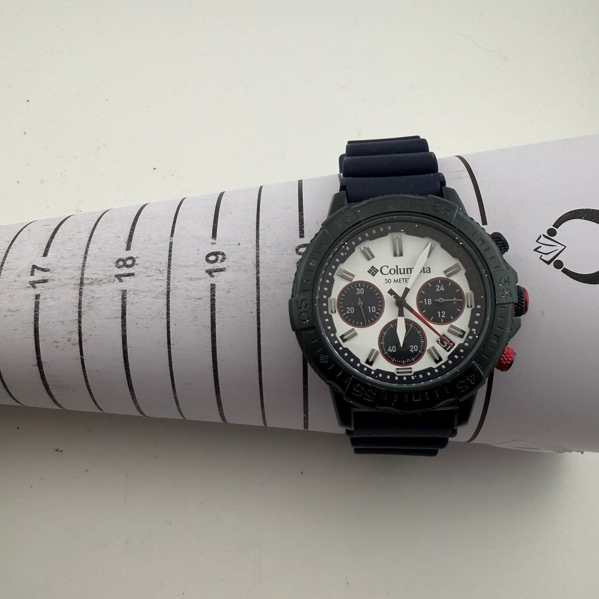 Columbia Peak Patrol Gents Chronograph 50M Black Blue Watch Fully Tested and Working- £40.00