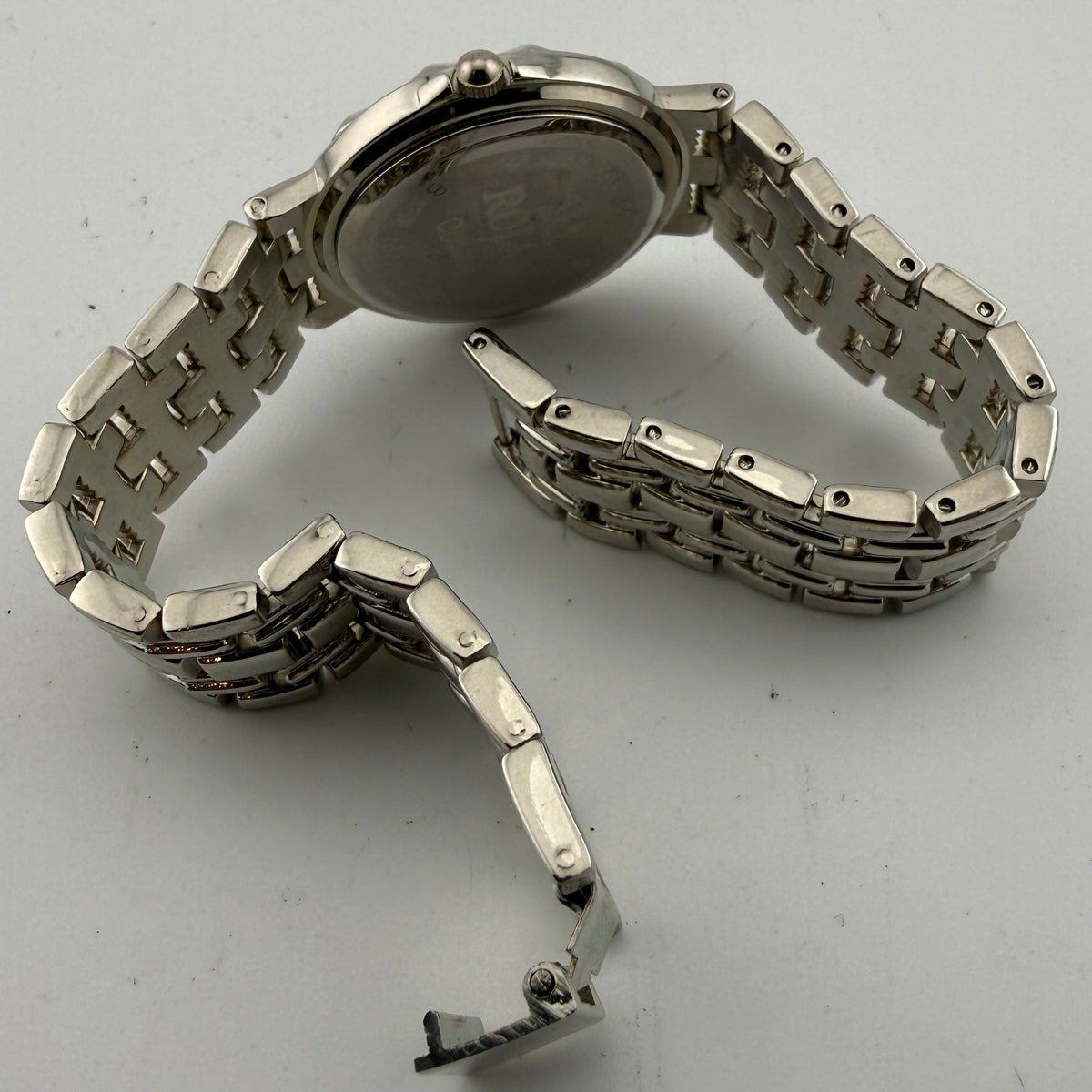 Rojas Quartz Gents Black Dial Silver Tone Bracelet Watch Fully Tested And Working- £15.00