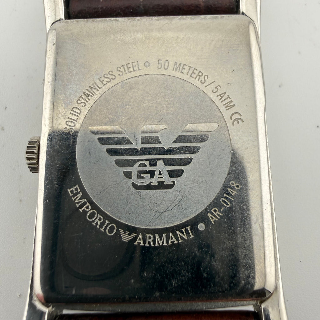 Emporio Armani AR-0148 Mens Rectangular Champagne Dial Watch Fully Tested and Working- £35.00
