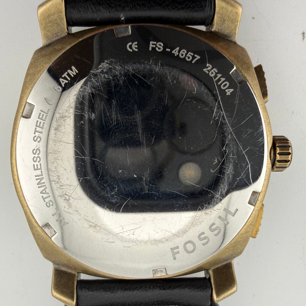 Fossil FS-4667 Mens Black Gold Tone Multifunction Watch Fully Tested and Working- £35.00