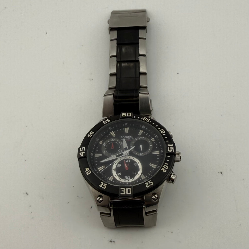 Accurist MS653 Men’s Black Dial Quartz Chronograph 100M 45mm Watch (Fully Tested and working)- £40.00