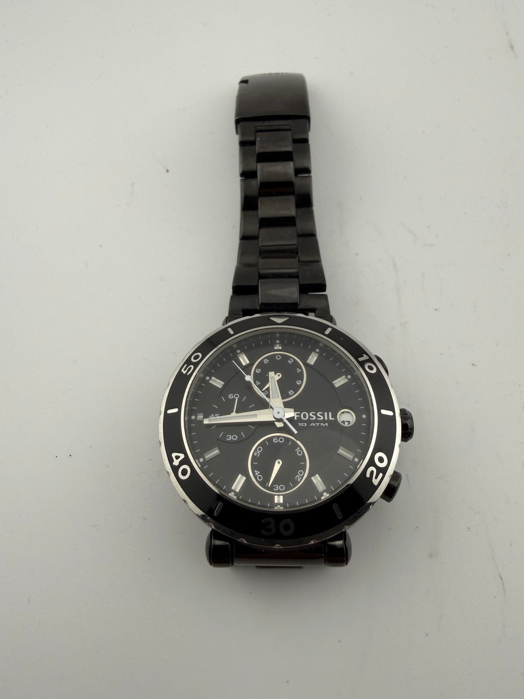Fossil CH-2579 Black Chronograph 10 ATM Men’s Watch 43mm (Fully Tested and Working)- £25.00