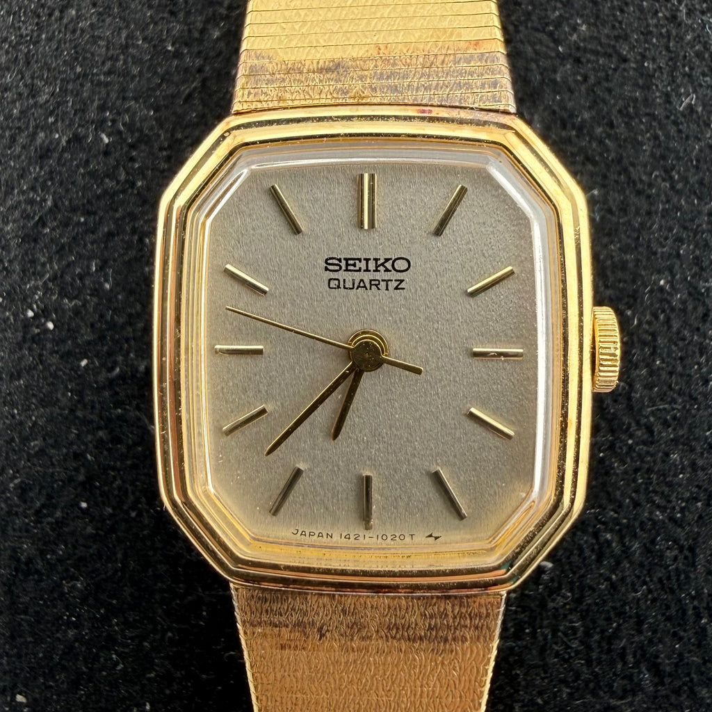 Vintage Seiko 1421-5610 Ladies Gold Tone Quartz Watch October 1981 20mm (Fully Tested and working)- £35.00
