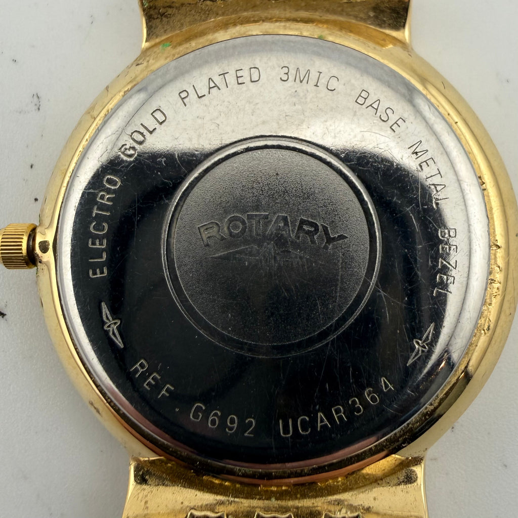 Rotary Gents Gold Plated Day Date Quartz Bracelet Watch G692 Fully Tested and Working- £35.00