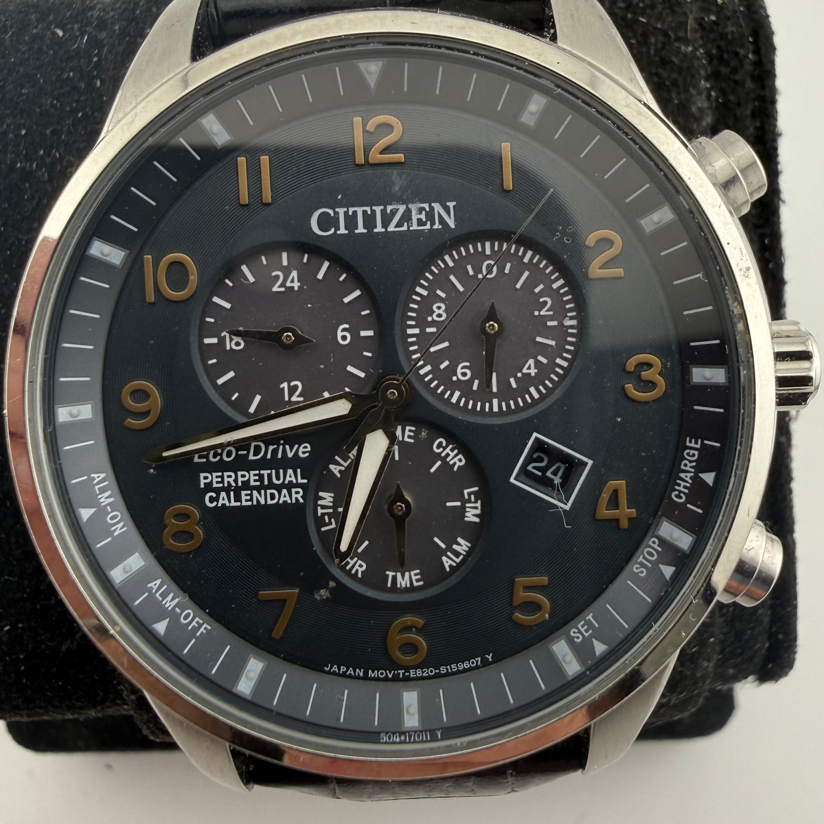 Citizen Eco-Drive E820 Perpetual Calendar Chronograph Alarm Gents Watch Fully Tested and Working - £140.00