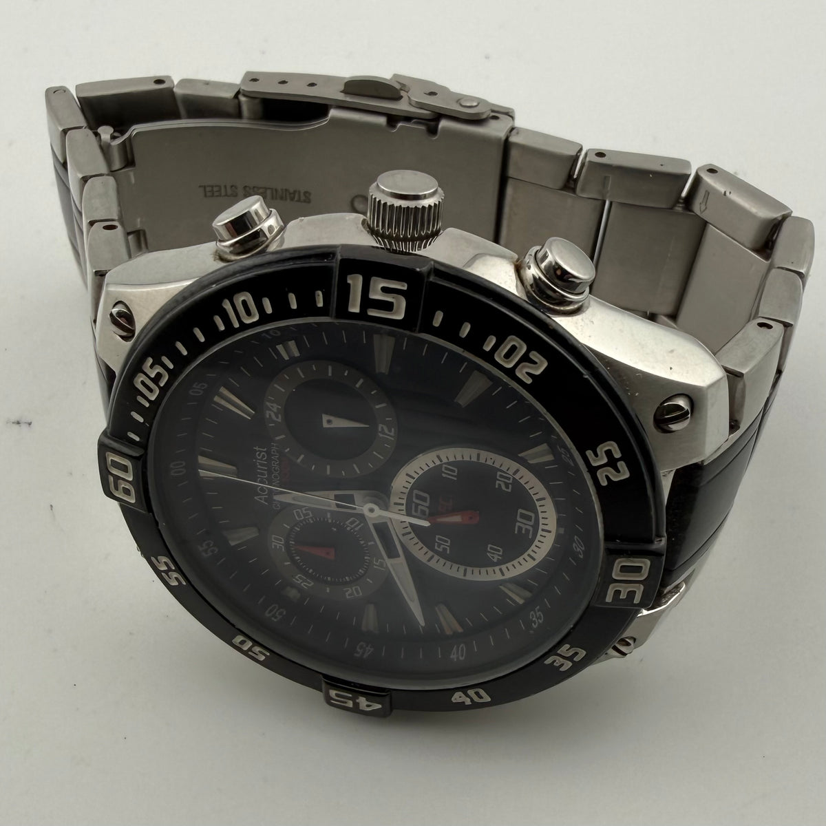 Accurist MS653 Men’s Black Dial Quartz Chronograph 100M 45mm Watch (Fully Tested and working)- £40.00