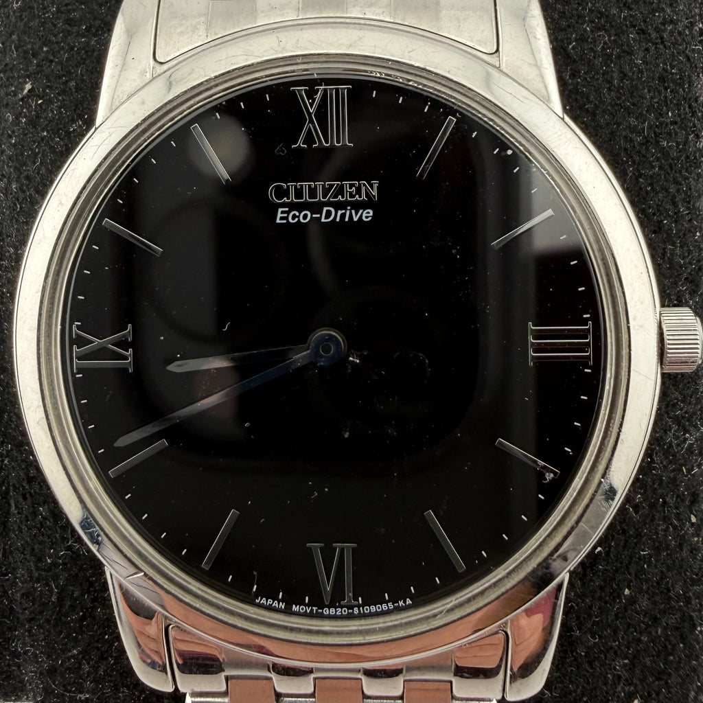 Citizen Eco-Drive Black Dial Ultra Slim Stainless Steel Gents Dress Watch 39mm Boxed (Fully Tested and Working)- £90.00