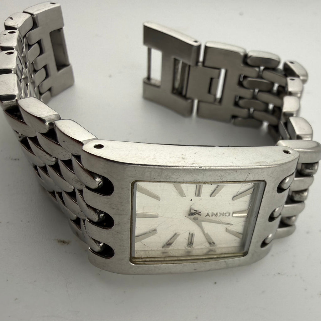 DKNY NY8191 Ladies Silver Stainless Steel Rectangular Quartz Fully Tested and Working- £25.00