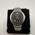 Emporio Armani AR-0802 Stainless Steel Black Dial Watch Trade Bargain (Fully Tested and working)- £10.00