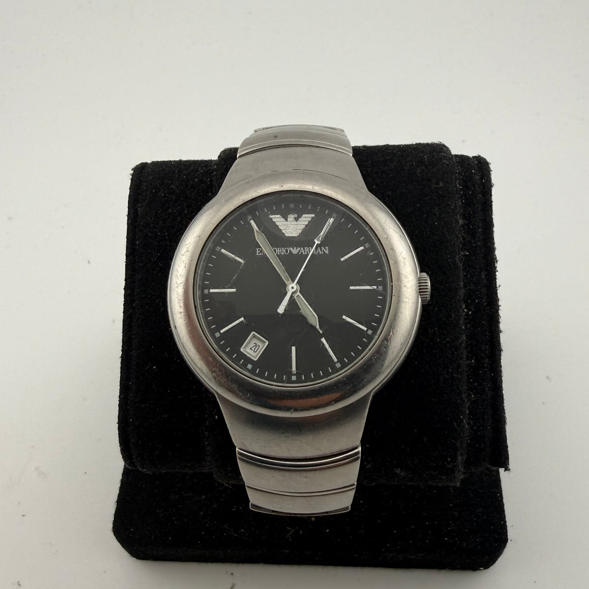 Emporio Armani AR-0802 Stainless Steel Black Dial Watch Trade Bargain (Fully Tested and working)- £10.00