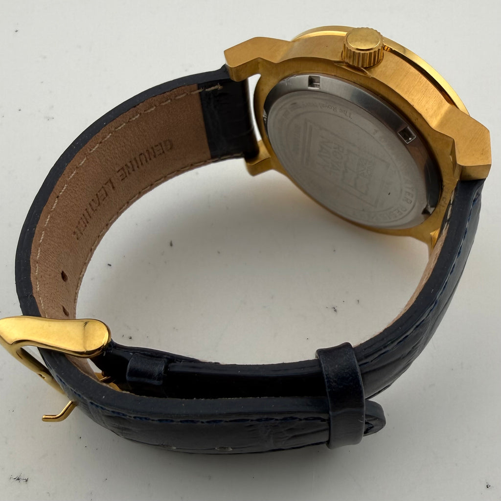 Royal Navy RN1008D Naval Crown Gold Tone Blue Dial Men’s Watch 45mm Rare Find- £55.00