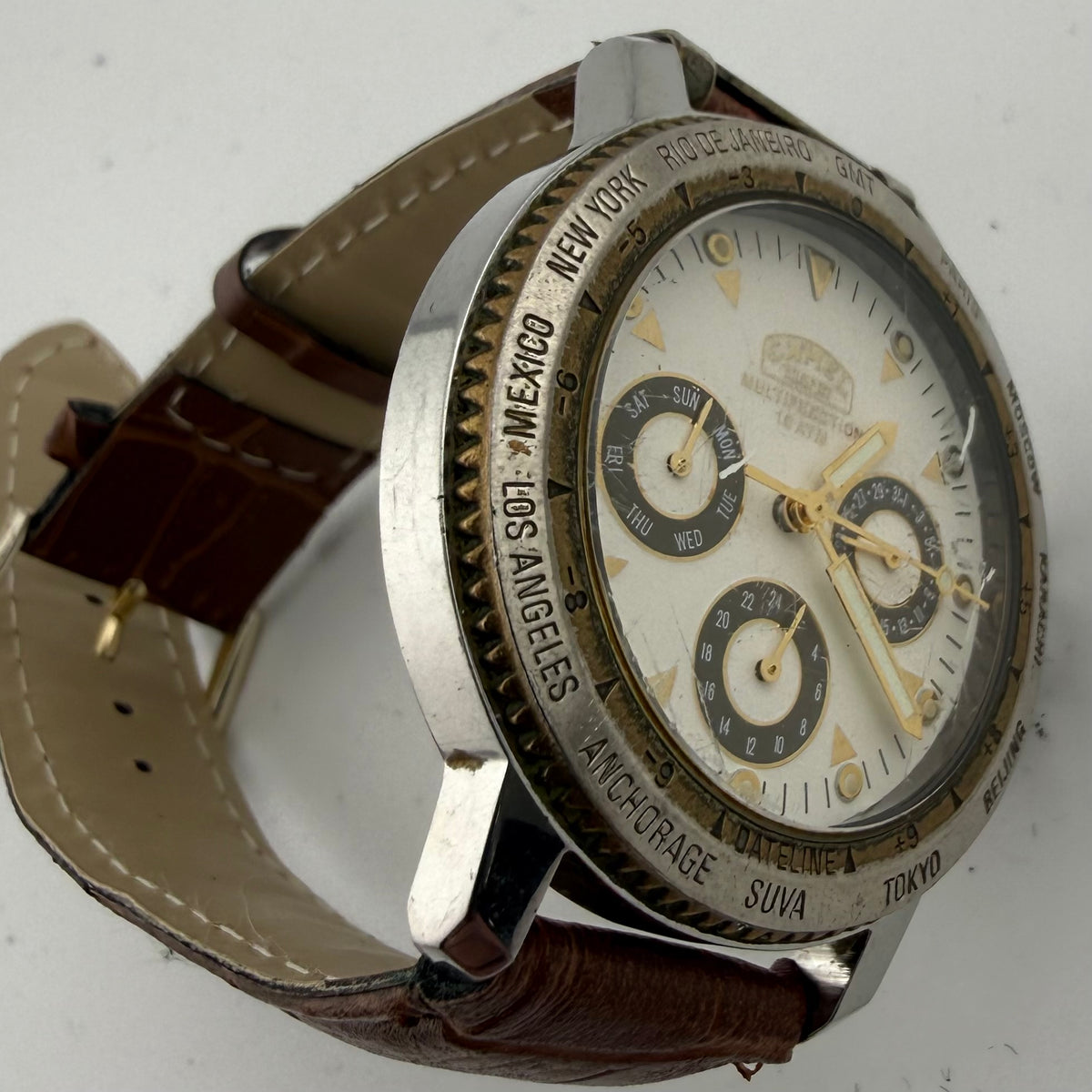 Vintage Camel Trophy GMT Multifunction 10ATM Gents Quartz Watch Fully Tested and Wor- £35.00