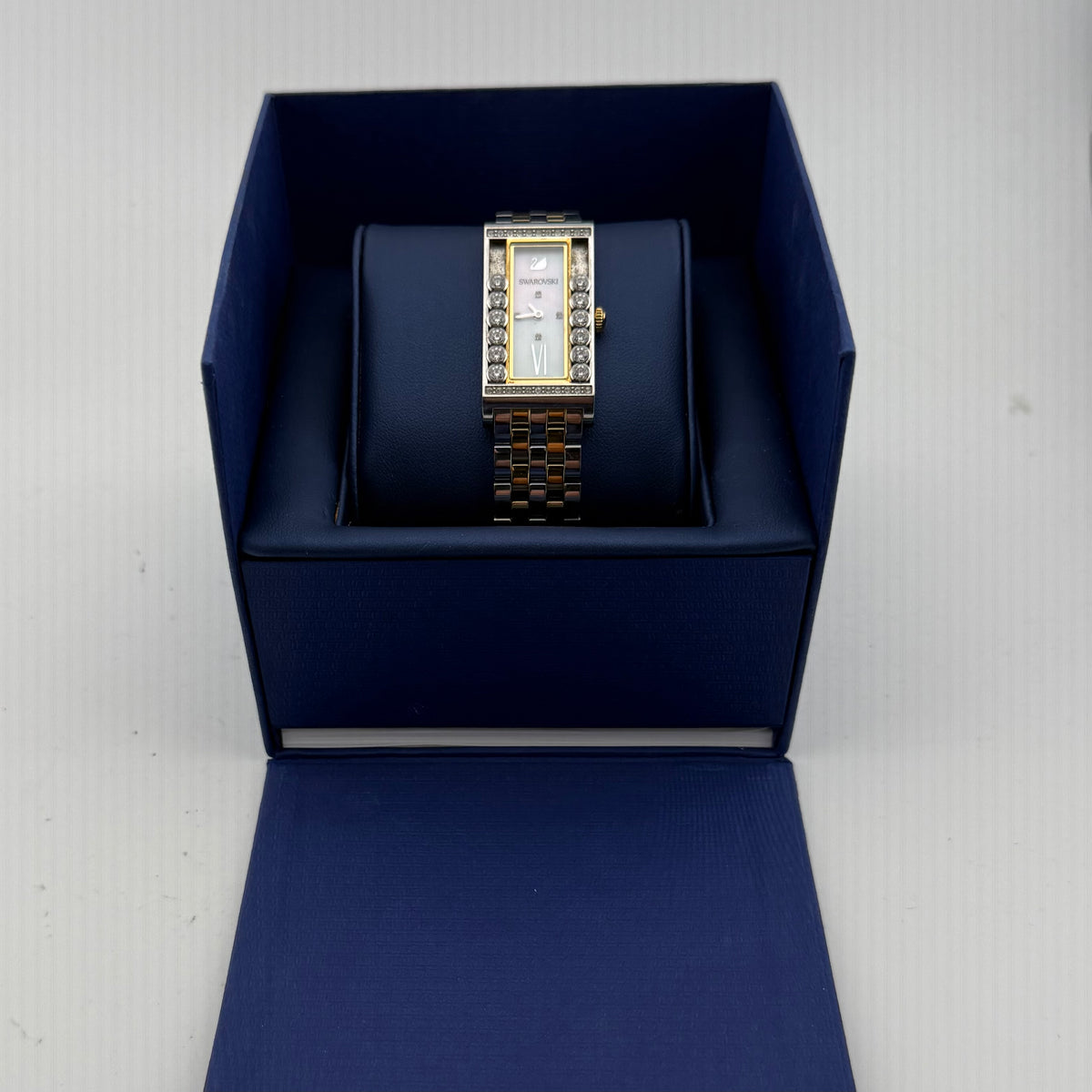 Swarovski Lovely Crystals Square 5096689 Two-Tone Swiss Watch – Boxed + Spare Links- £175.00