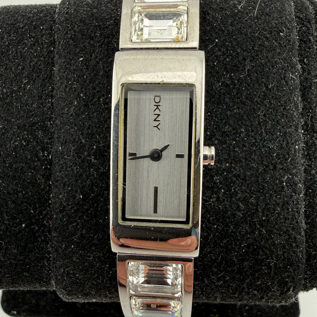 DKNY Ladies Crystal Bracelet Watch Silver Dial 15mm (Fully Tested and working)- £5.00