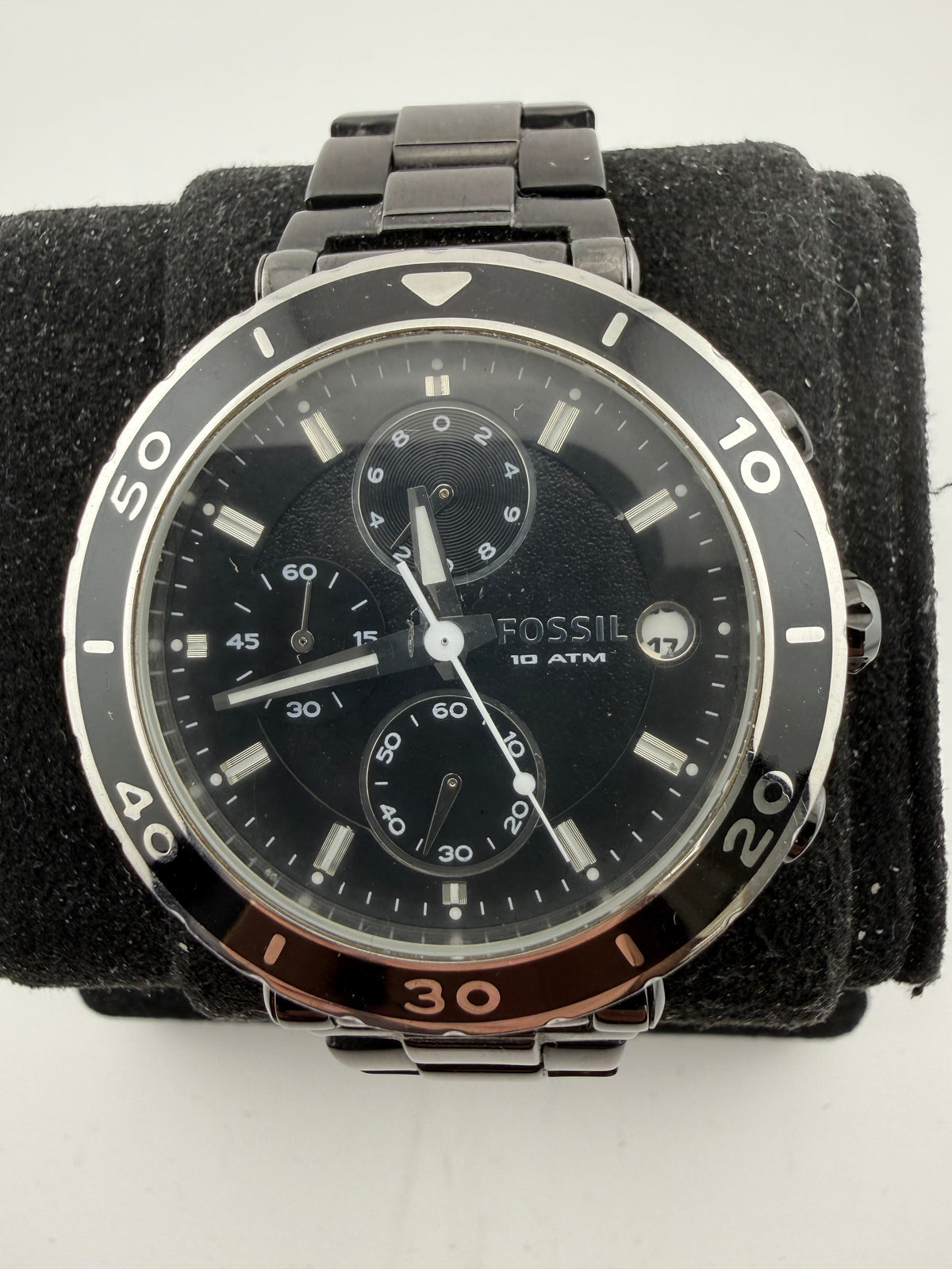 Fossil CH-2579 Black Chronograph 10 ATM Men’s Watch 43mm (Fully Tested and Working)- £25.00