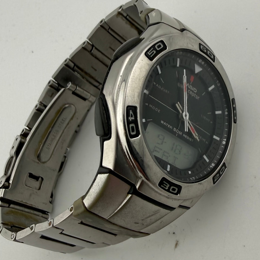 Casio Wave Ceptor WVA-105H 2768 Ana-Digi Radio Controlled 50M Watch Fully Tested and Working- £30.00