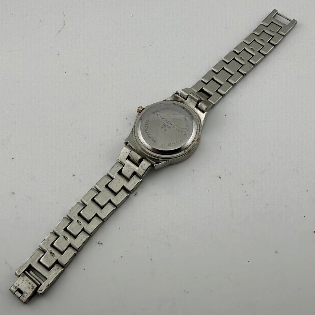 Charter Club 16221 Ladies Two Tone Crystal Bezel Quartz Watch Fully Tested and Working- £10.00