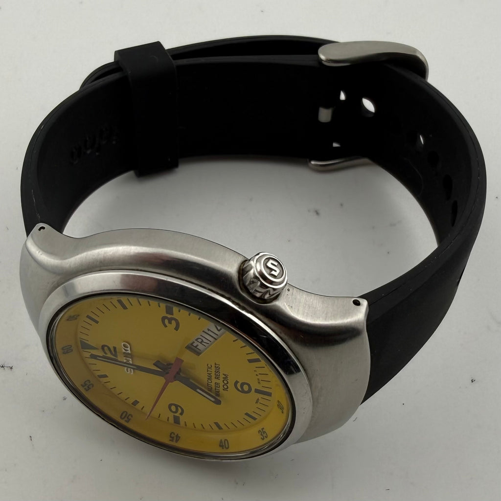 Vintage Seiko S-Wave 7S26-0110 Yellow Dial Automatic 1997 38mm Boxed- £180.00