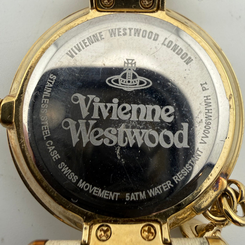 Vivienne Westwood Orb II VV006WHWH Ladies Gold Plated Swiss Quartz Watch 35mm Orb Charm- £80.00