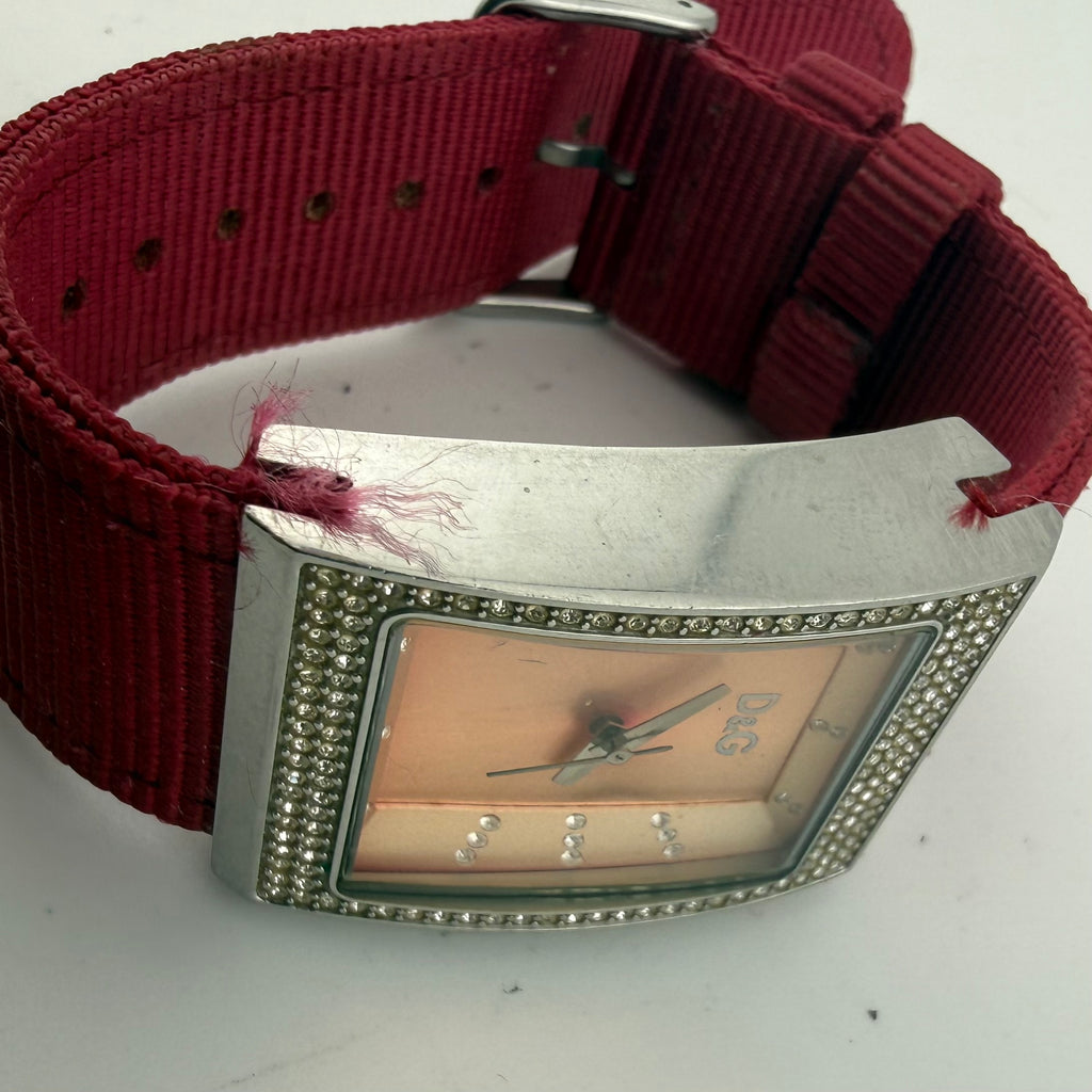 D&G Dolce & Gabbana Time Ladies Crystal Set Pink Watch Fully Tested and Working- £25.00