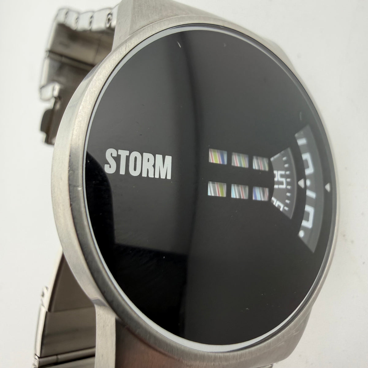 STORM Special Edition Gents Black Dial Unusual Display Steel Watch Fully Tested and Working- £60.00