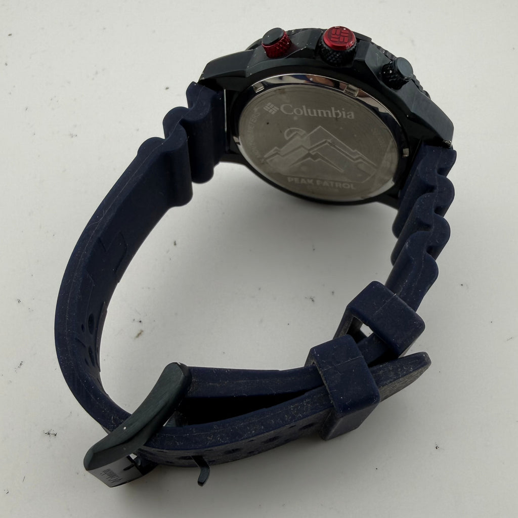 Columbia Peak Patrol Gents Chronograph 50M Black Blue Watch Fully Tested and Working- £40.00