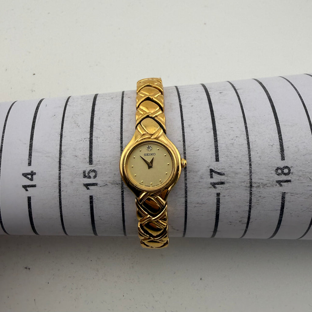 Seiko Ladies Gold Tone Quartz Watch 1N00-0CG8 Bracelet Fully Tested and  Working- £40.00