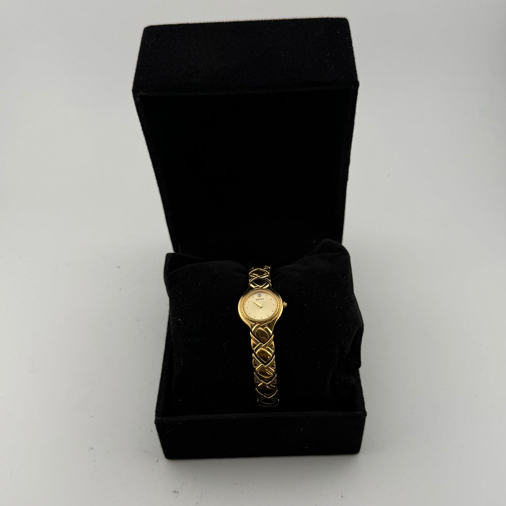 Seiko Ladies Gold Tone Quartz Watch 1N00-0CG8 Bracelet Fully Tested and  Working- £40.00