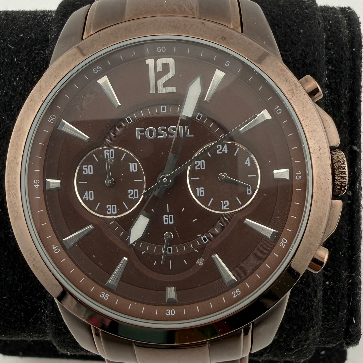 Fossil FS4608 Gents Brown Chronograph Watch Fully Tested and Working- £50.00