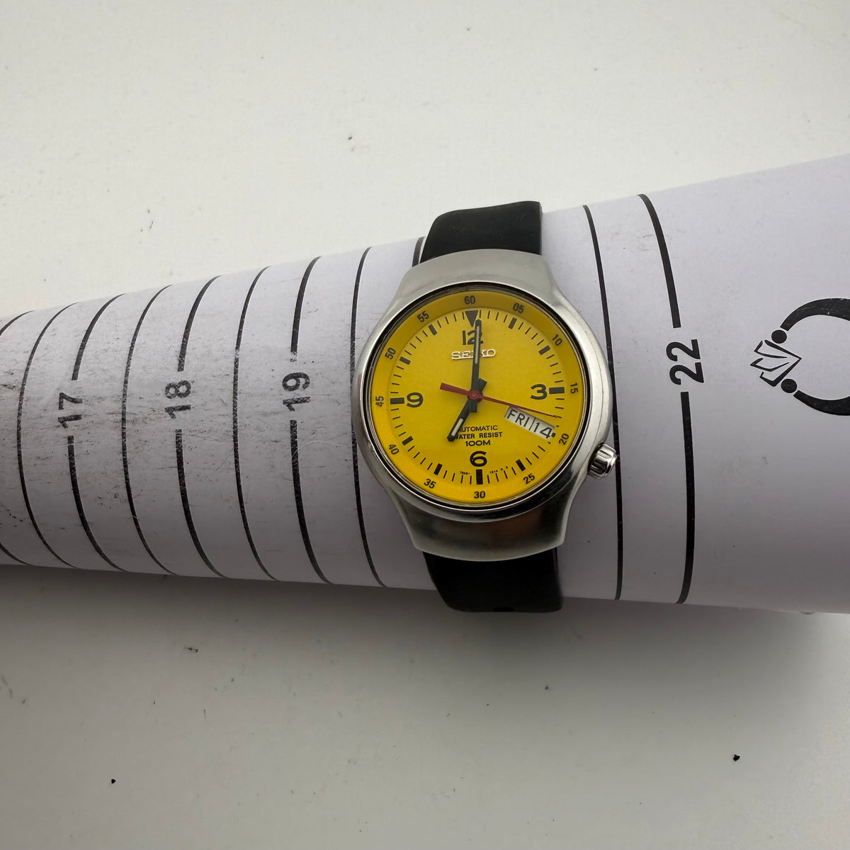 Vintage Seiko S-Wave 7S26-0110 Yellow Dial Automatic 1997 38mm Boxed- £180.00