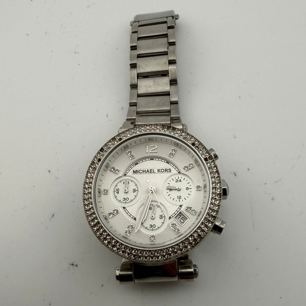 Michael Kors Parker MK5353 Ladies Crystal Chronograph Silver Watch Fully Tested and Working- £25.00