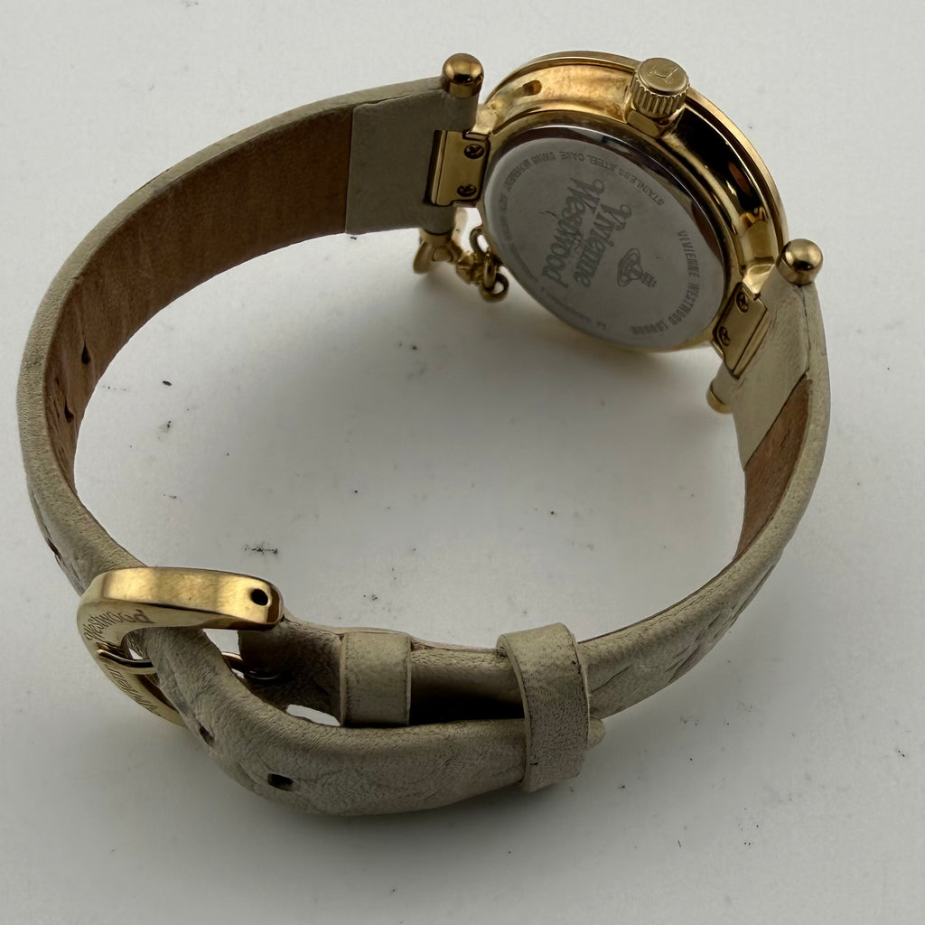 Vivienne Westwood Orb II VV006WHWH Ladies Gold Plated Swiss Quartz Watch 35mm Orb Charm- £80.00