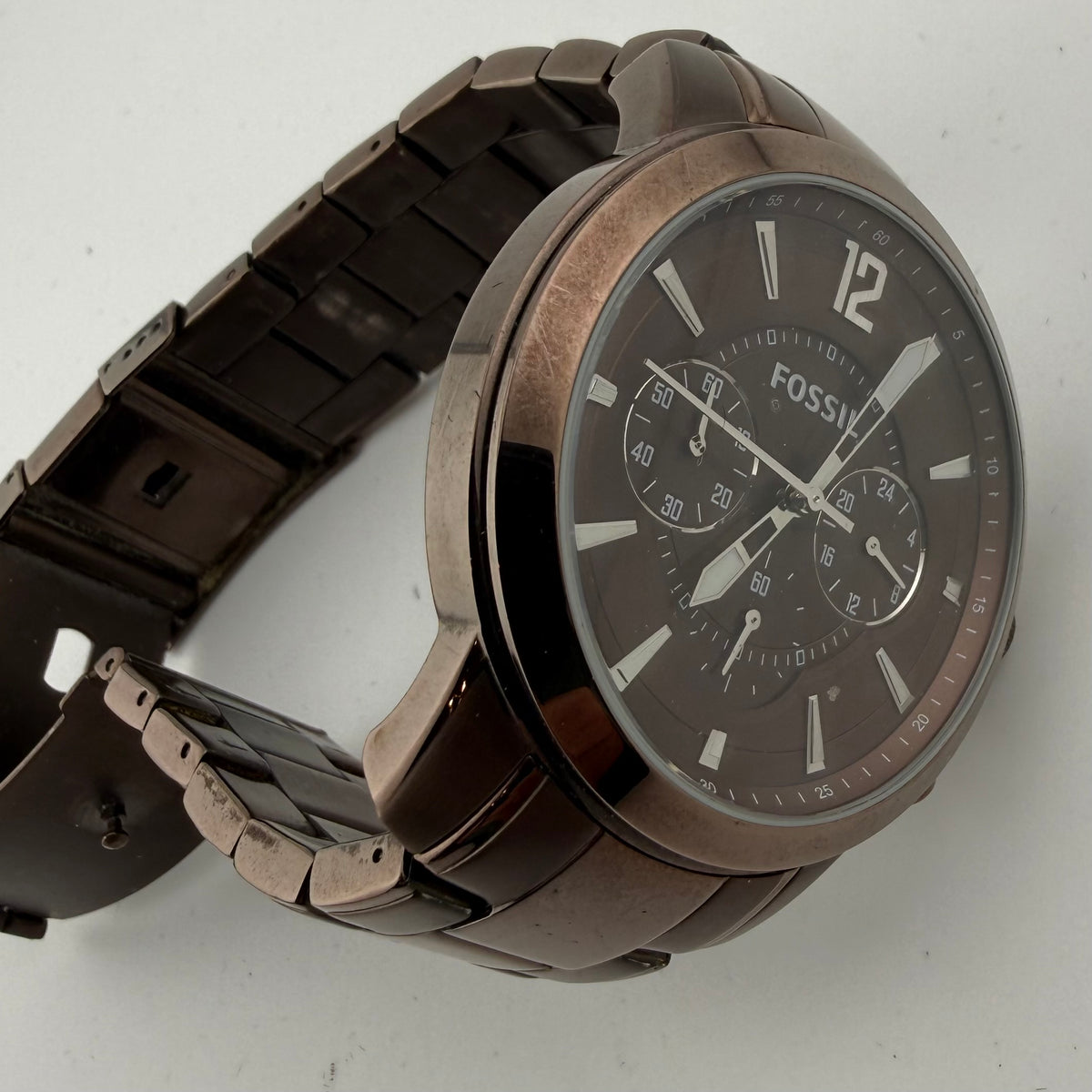 Fossil FS4608 Gents Brown Chronograph Watch Fully Tested and Working- £50.00